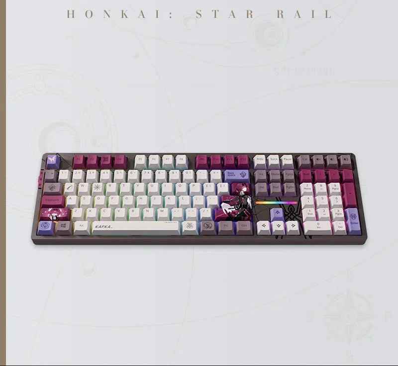 Imagem -06 - Teclado Mecânico sem Fio para Gamer Anime Honkai: Star Rail Tri-mode Personalizado Bluetooth 5.0 Retroiluminação Rgb Mihoyo Kafka