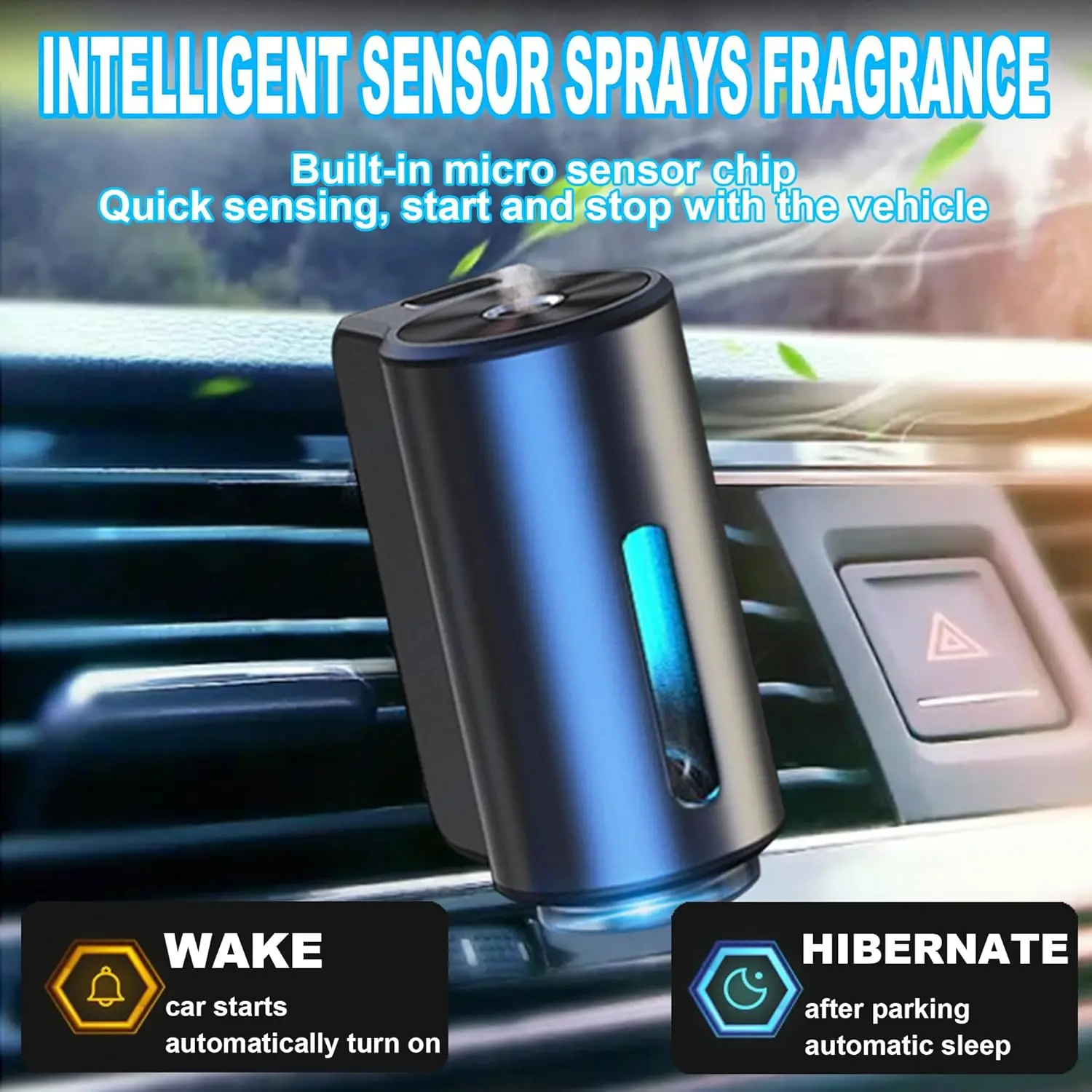 2026 Smart Car Air Freshener,  Air Freshener Diffuser, Rechargeable Car Aroma Diffuser, 3 Levels Of Adjustable Intelligent