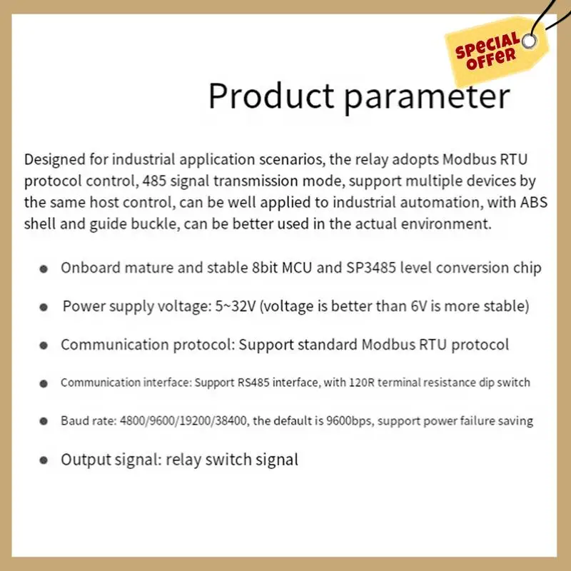 RS485 Modbus Relay PRO 4CH Relay Module RS485 Interface Relay Modbus RTU Protocol Control Optocoupler Isolation