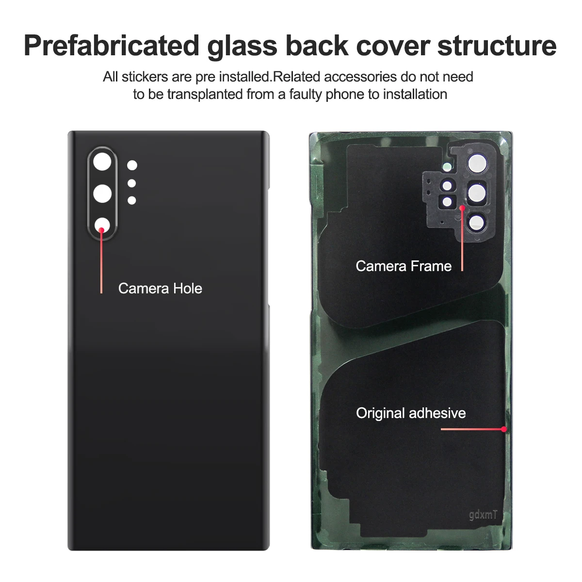For Samsung Note 10 Plus N970F N975F Battery Back Cover Rear Glass Case Housing Adhesive Camera Lens Replacement for Note 10 image 2