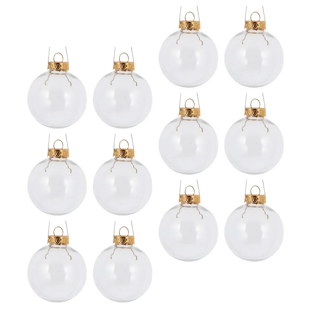 12 Pcs Christmas Decorations Fillable Decorative Balls Pendants Decorate Clear Ornaments