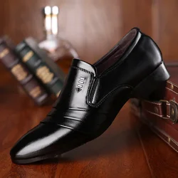 Zapatos de cuero de lujo para hombre, zapatos de vestir de negocios, mocasines de vestir de boda, zapatos puntiagudos negros, Oxford transpirables, zapatos formales 50