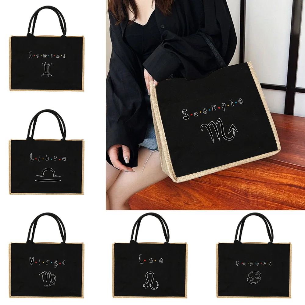 

Модные женские сумки-тоут с узором созвездия, легкая сумка для покупок большой емкости, портативная дорожная сумка для хранения на плечо