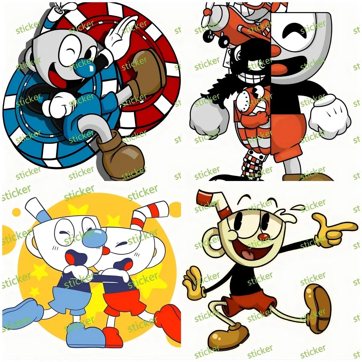

Cuphead Waterproof Vinyl Decal for Laptop Water Bottle Car Tumbler Truck Car Window Bumper Sticker Decal