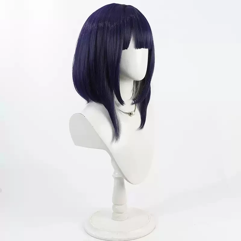 Peluca de Cosplay Ima Tsukumo de cien líneas, pelo corto morado, última Academia de Defensa, fiesta de Halloween, pelucas de utilería de Carnaval para mujeres y niñas