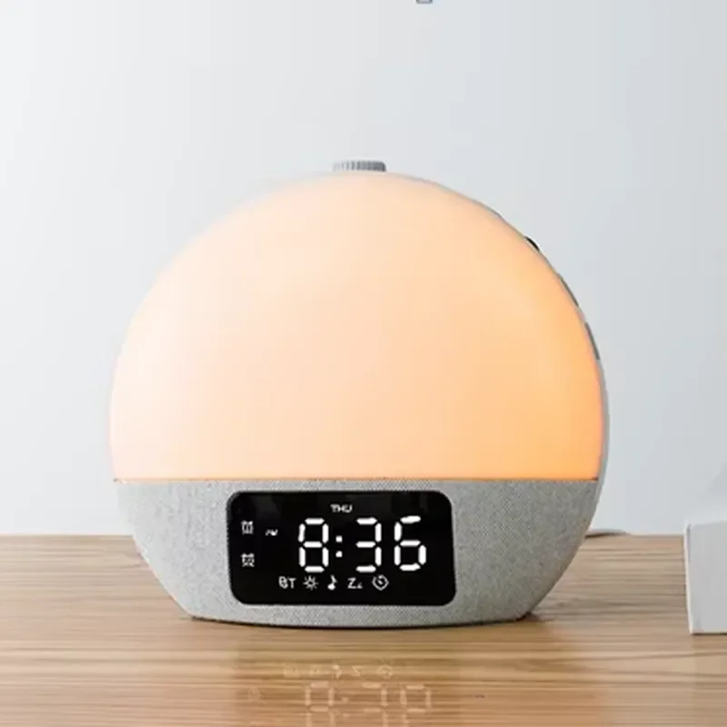 Smart Sunrise Alarm Clock with White Noise Sound Machine Portable Wake Up Light for Baby Kids Night Sleep Aid Home Bedroom