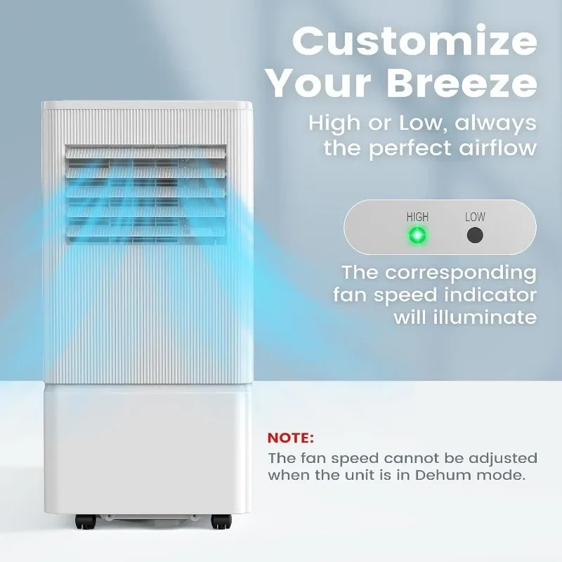 Air Choice Portable Air Conditioner, 10000 BTU Air Conditioner Portable for Room Up to 450 Sq.Ft, Remote Control, 24H Timer