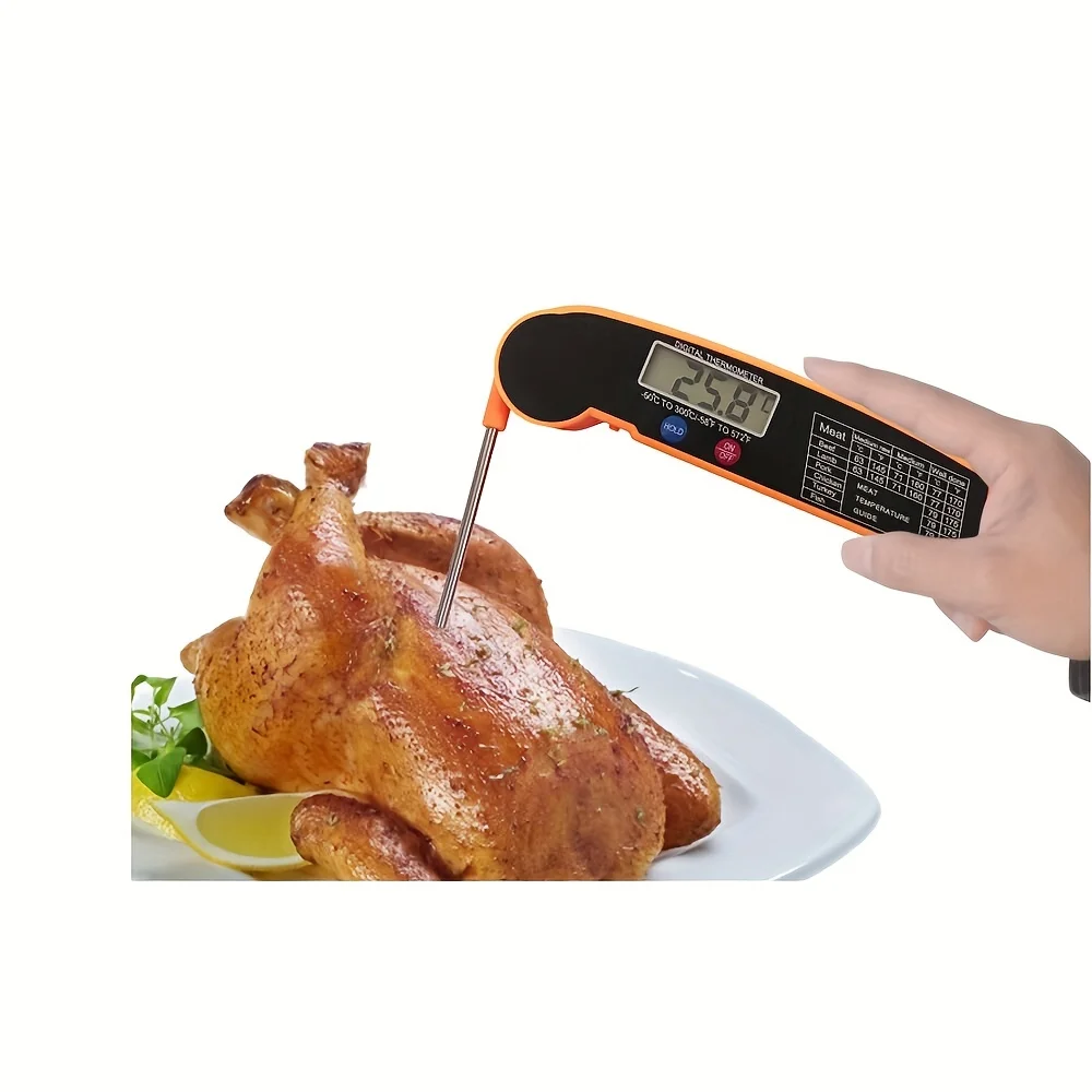 

Meat Thermometer, Fast-Reading ABS Food Temperature Gauge with Hold Function, AAA Battery Operated (Batteries Not Included)