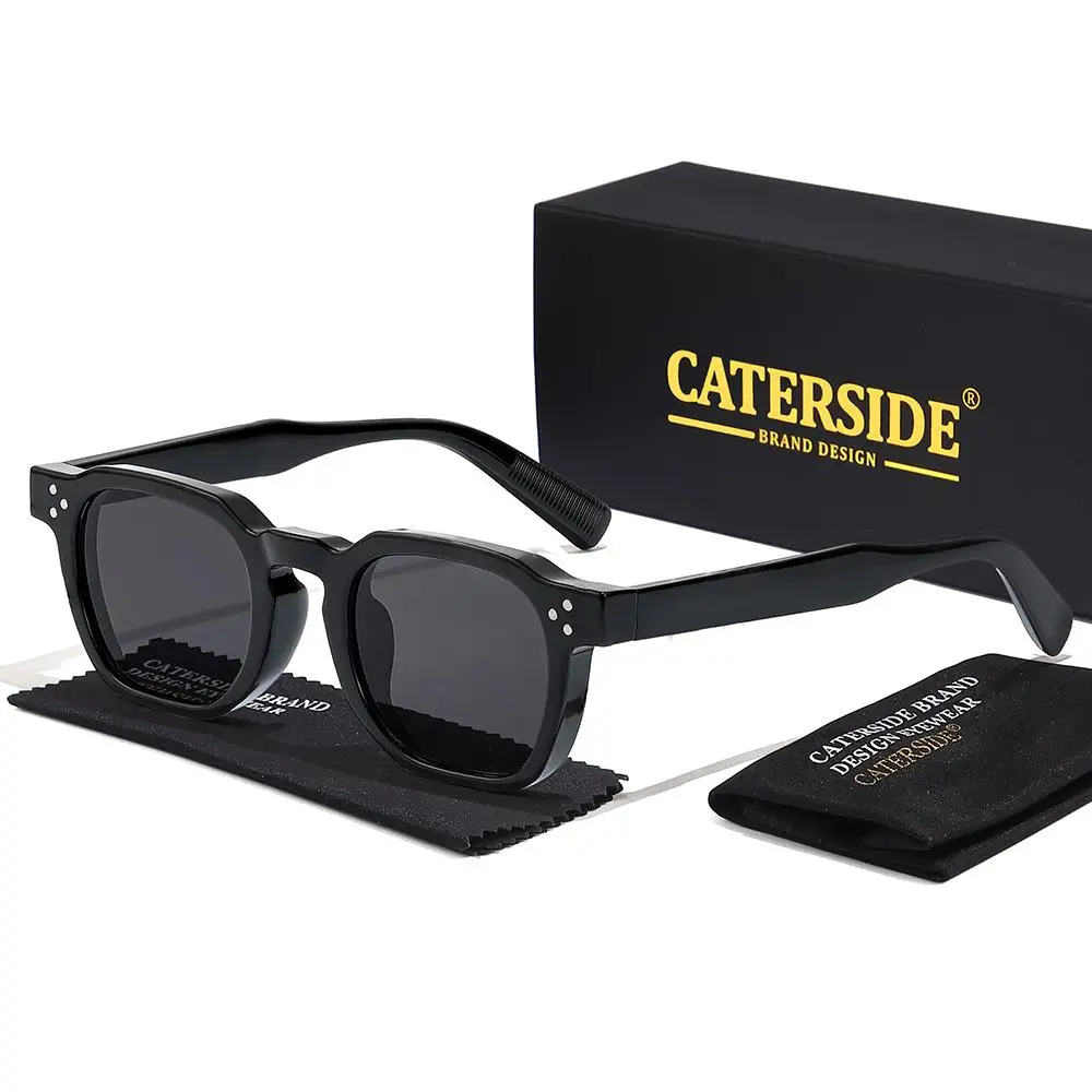 CATERSIDE Modische Herren-Sonnenbrille Markendesign Quadratische Punk-Sonnenbrille Damen Outdoor Reise Party Dekoration Geschenk Brille UV400 – Detail 17
