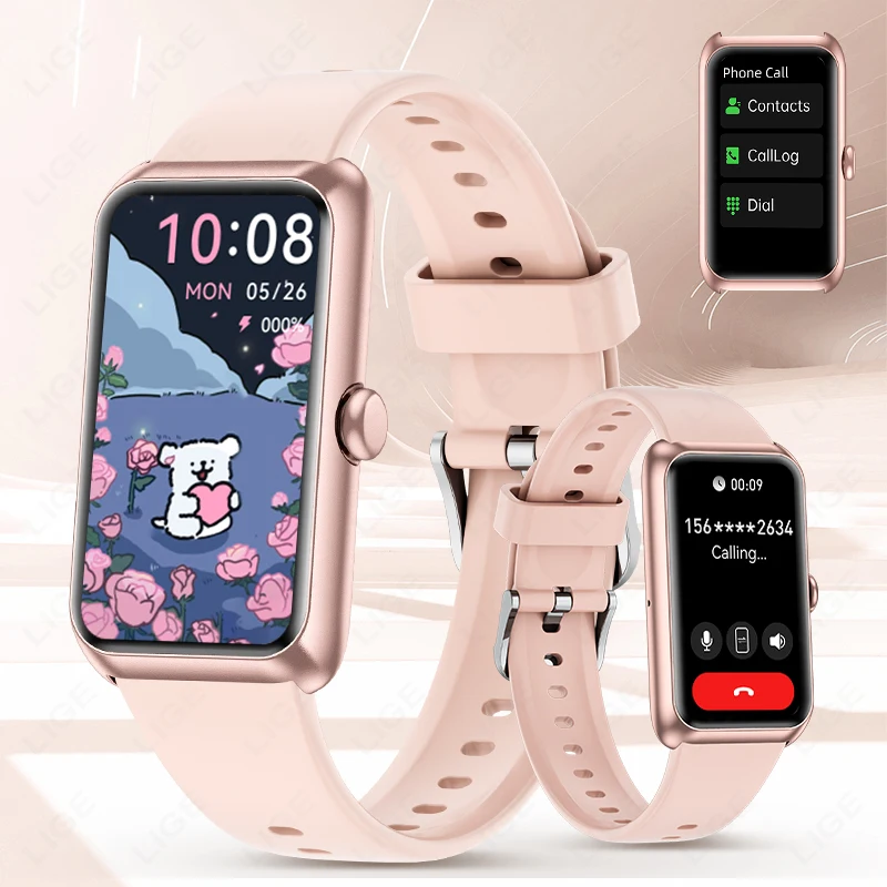 LIGE Women Smart Band Men Watch 1.47 Inch Full Touch Heart Rate Sports Fitness Smartwatch New Call Reminder Ladies Bracelet 2026