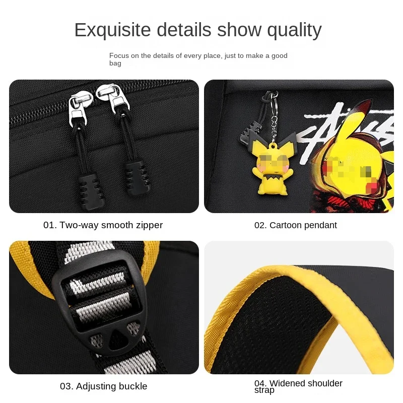 TAKARATOMY Backpack Trolley School Bag Pikachu School Bag Stationery Storage Backpack Multifunctional Travel Bag School Season