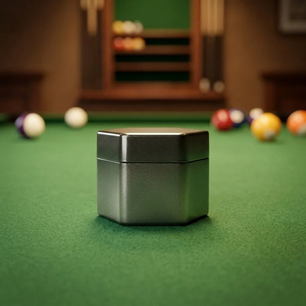 Table-side Chalk Storage Grey Billiards Chalk Case Snooker Accessory Magnet Bottom Design Plastic Construction