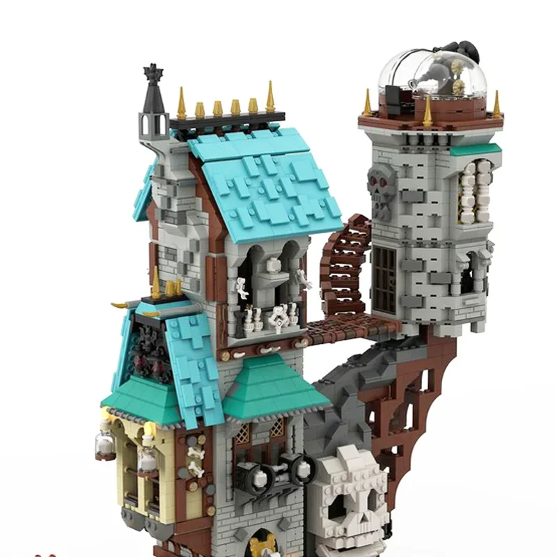 3872 pçs moc medieval o crânio torre de vigilância castelo modelo modular blocos de construção diy conjuntos montagem tijolos brinquedos crianças presentes