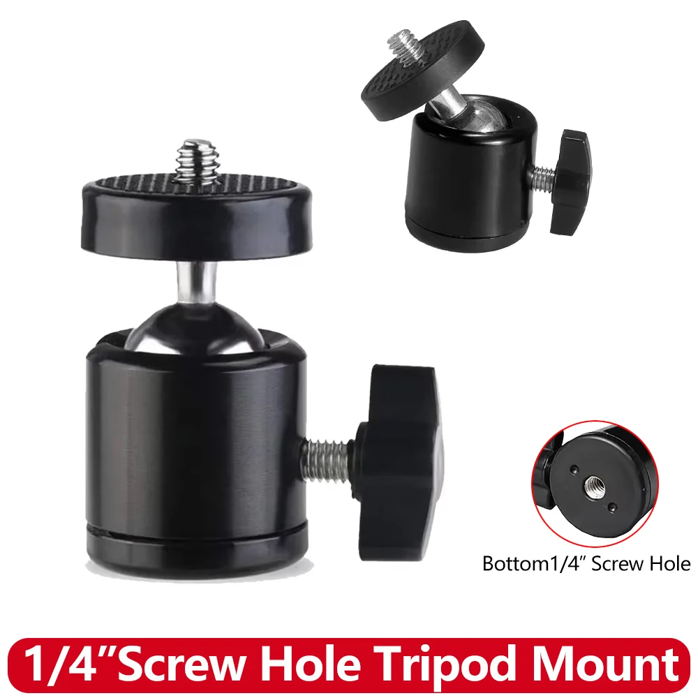 Aluminum Alloy Mini Ball Head 360° Rotatable 1/4