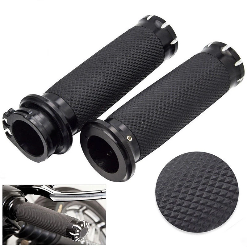 

For Harley Sportster 883 1200 Touring Dyna Softail Rubber Motorcycle Handlebar Hand Grip 1'' 25mm Handle Bar Grips