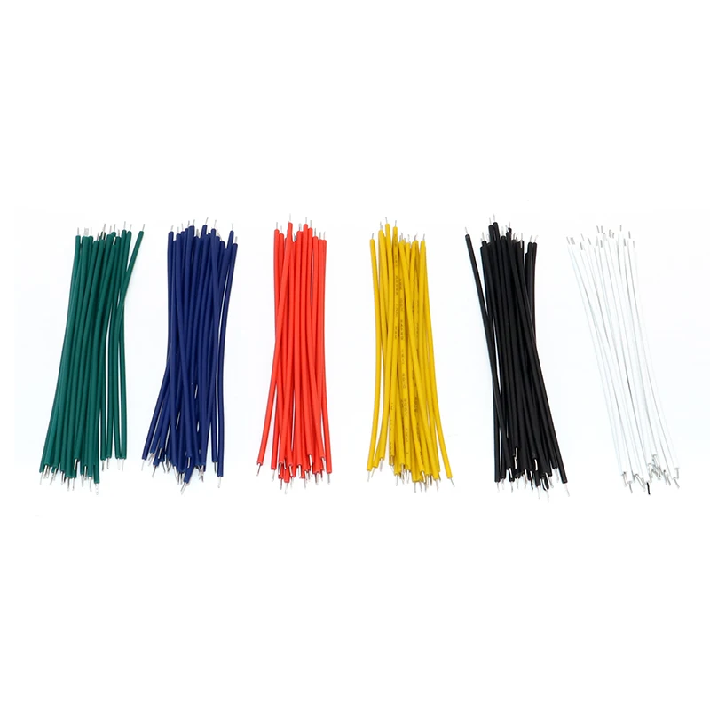 24AWG перемычка 8 см DIY Kit 120 шт./лот 6 цветов луженый макетный кабель для пайки печатной платы электронные провода