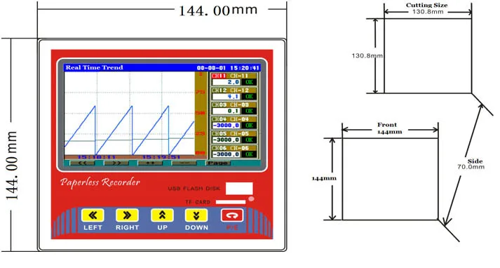 OEM Digital Thermocontroller Multi-Channel Smart Paperless Data Logger & Pressure Recorder with USB Storage