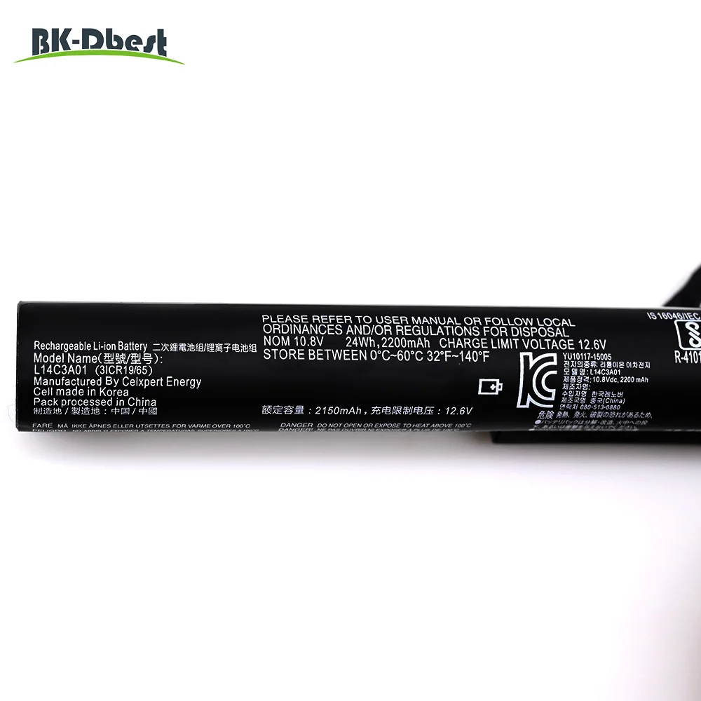 Imagem -05 - Bk-best-bateria do Portátil para Lenovo Ideapad Lenovo Ideapad 10015iby L14c3a01 L14s3a01 10.8v 24wh Alta Qualidade