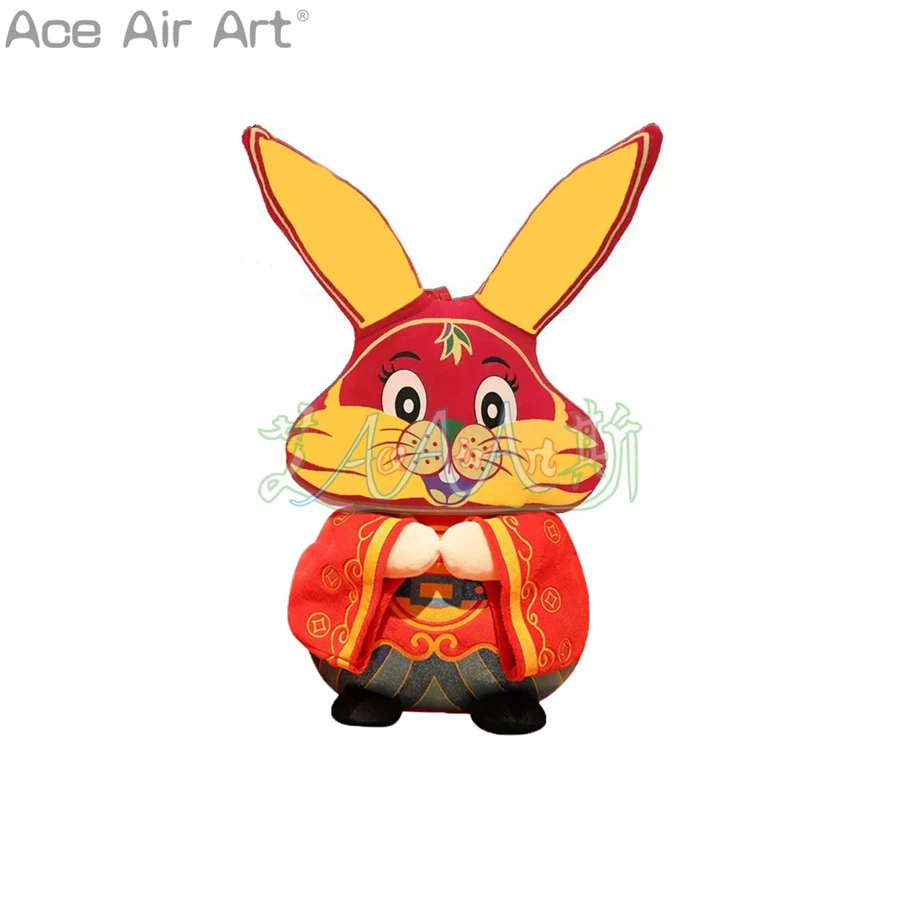 

Red and Gold Rabbit Inflatable Rabbit Model with Free Fans for Chinese New Year Decoration or Large Event Exhibition