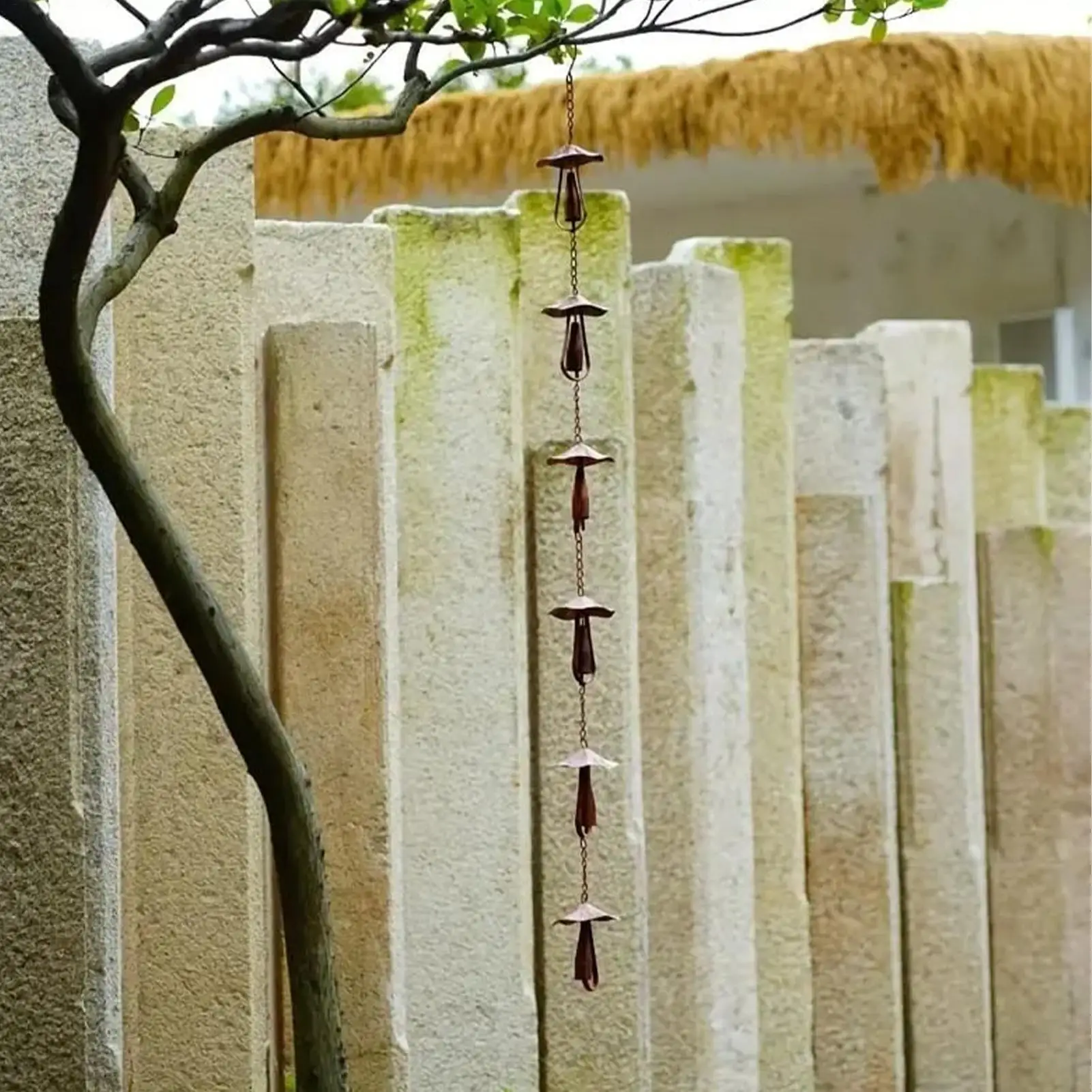 

Декоративные дождевые цепи в форме грибов для наружного использования, альтернатива водосточным трубам, для дома, сада, веранды, двора, патио.