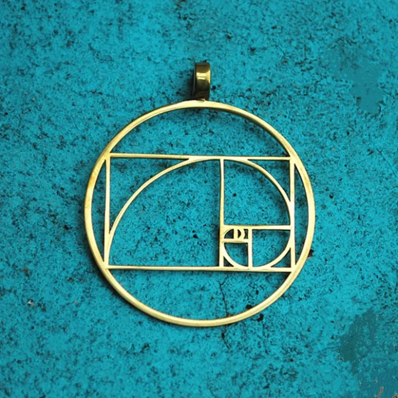 Women's Golden Ratio Sacred Geometry Necklace Fibonacci Circle Pendant, Spiritual Jewelry Gift for Her, Minimalist Everyday Wear