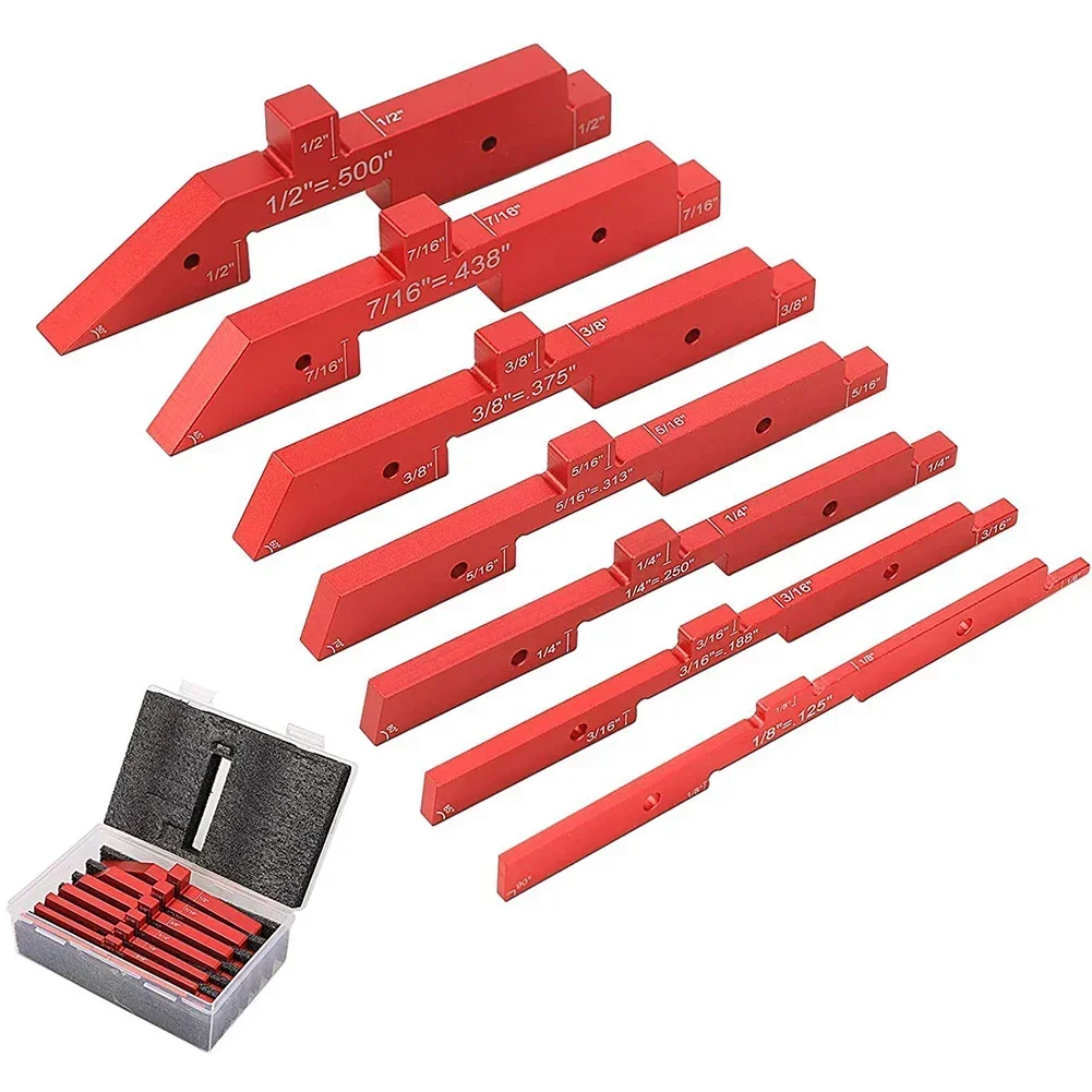 7 Stuks Router Tafel Setup Bars Aluminium Setup Blokken Hoogte Gauge Router Tafel Zaag 1/8Inch 3/16Inch 1/4Inch 5/16Inch 3/8Inch