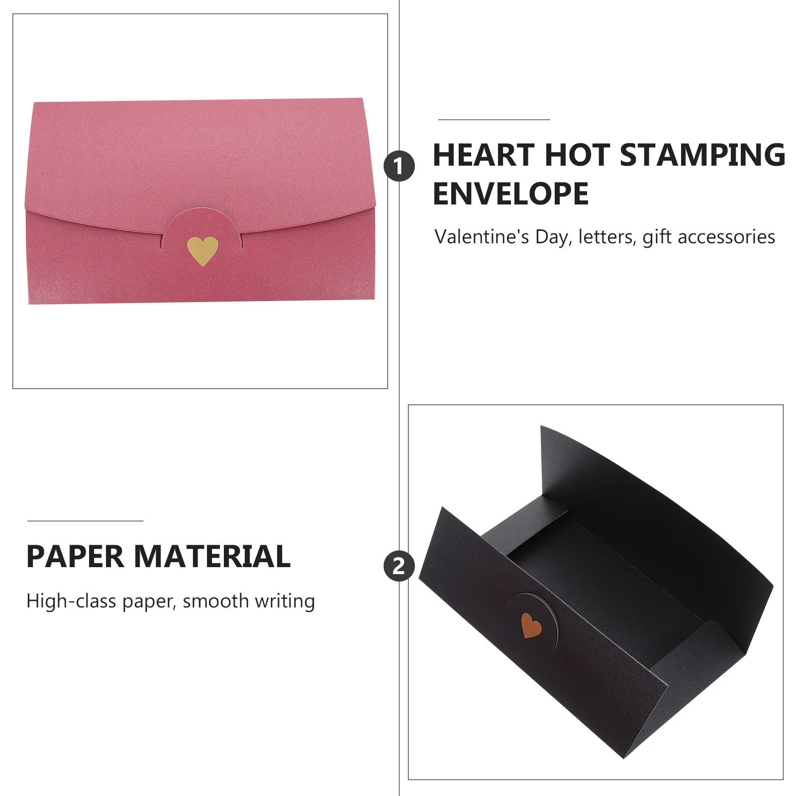 

10Pcs Valentine's Day Envelopes Heart Printed Paper Letter Storage Cards Holder Portable Decorative Gifts Postcard Envelope