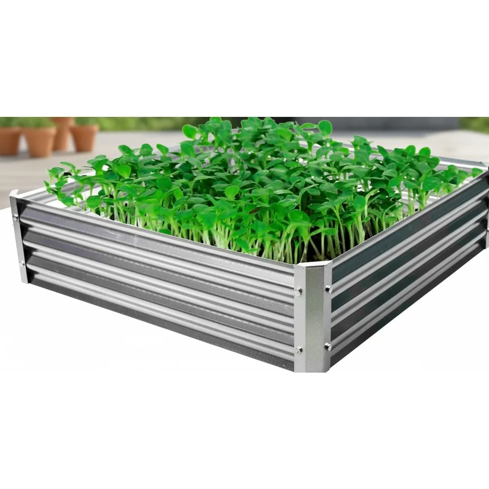 

Large Metal Raised Garden Bed 40x40x10.5 Inch Steel Planter Box for Vegetables Flowers Herbs Easy Assembly