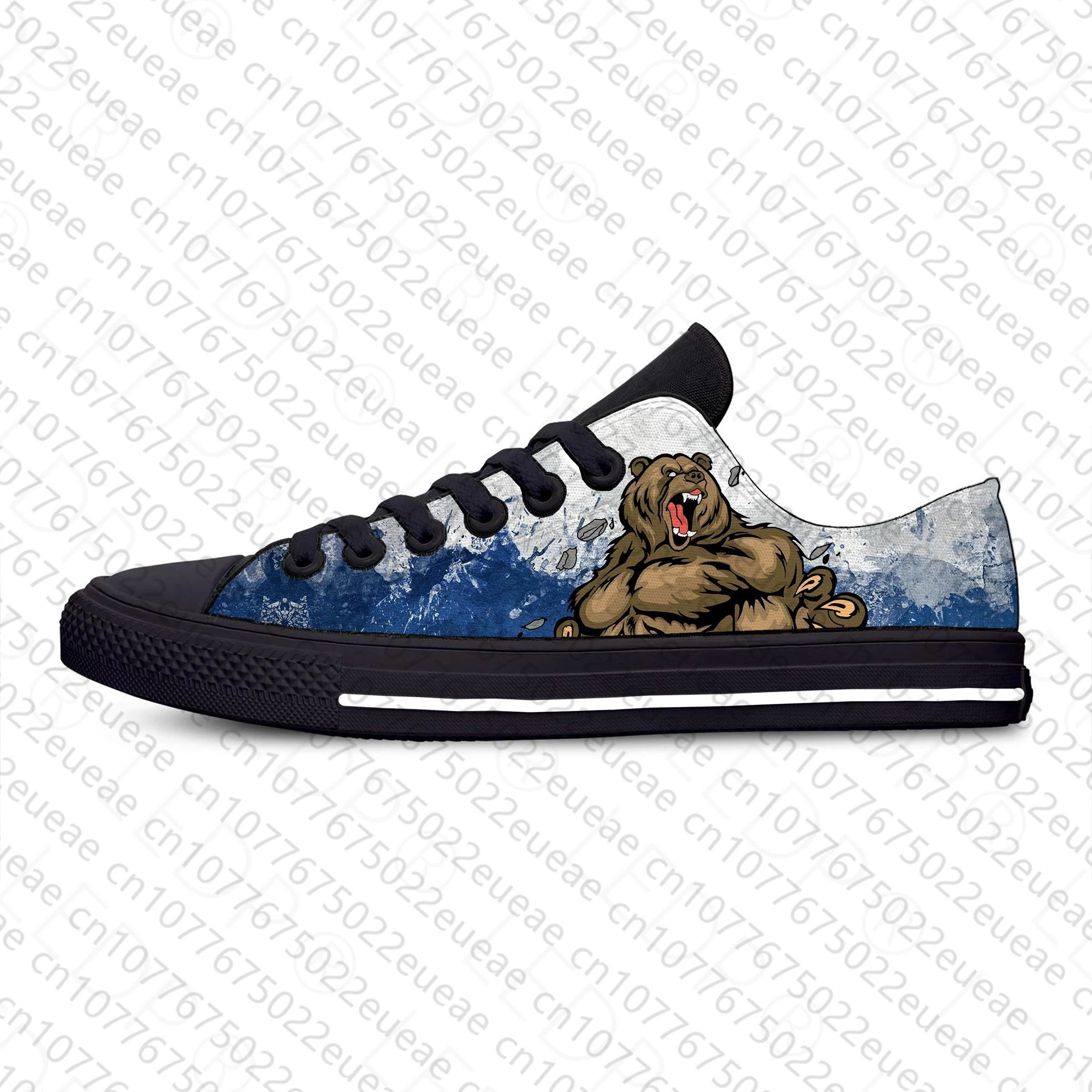 Russia bear Anime Hot Cartoon Cool Fashion Funny Casual Cloth Shoes Low Top Lightweight Breathable 3D Print Men women Sneakers