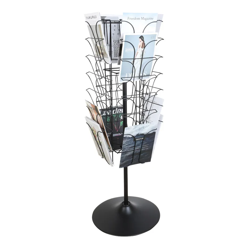 

Vertical rotating magazine and newspaper storage data leaflet shelf floor display , book and newspaper storage