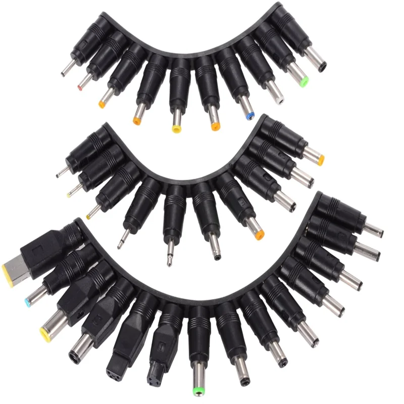 34Pcs DC Power Plugs 5.5mmx2.1mm Universal Laptop Power Connector Adapter Computer Accessories Plug Connector Cable