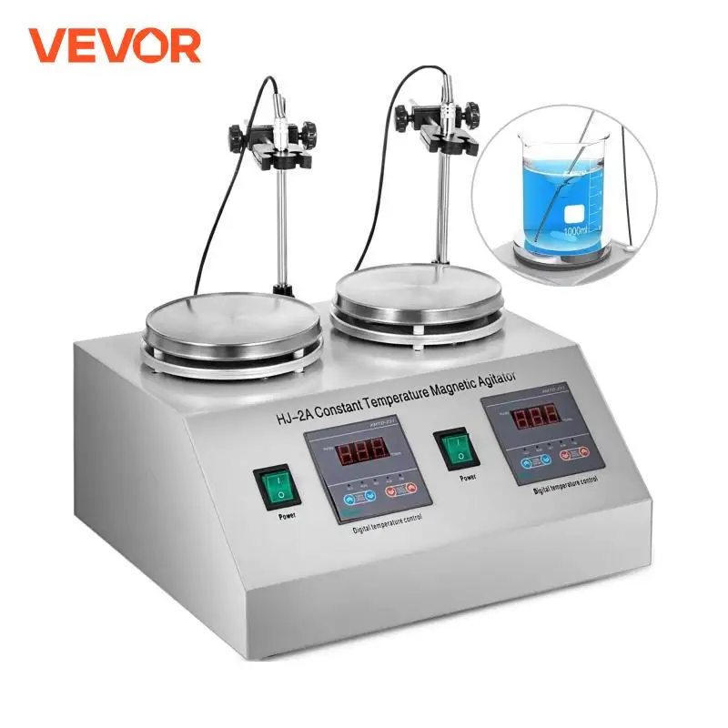 VEVOR 1/2/4/6 Heads Magnetic Agitador With Hot Plate Vortex Electric Shaker Mixer Portable Blender Stirrer Bar for Chemical Lab