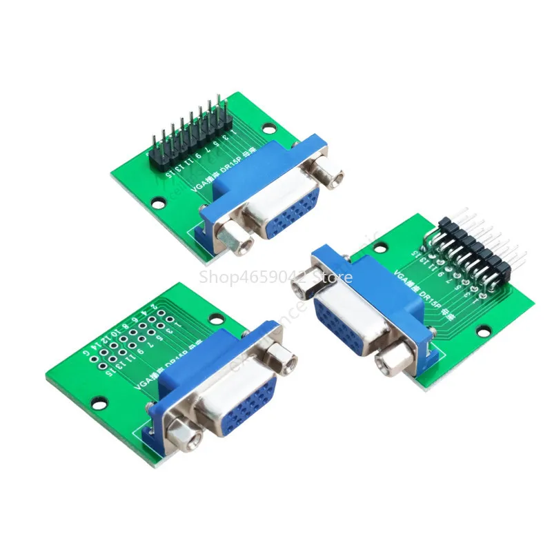 1pcs DB15 HDR15 DR15 To Dip 2.54mm Interface Test Board Blue VGA Female Socket Adapter Conversion Board