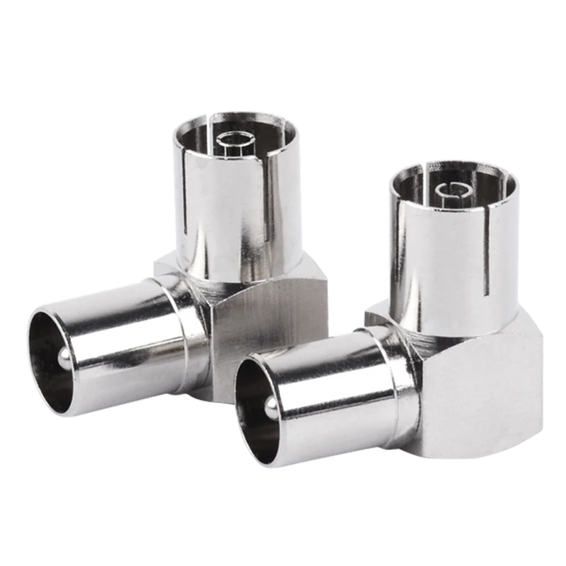 2x 90 Degree Aerial Antenna Plug Connector Adapter Plug To Socket Coaxial Cable RF Coaxial Female to Male