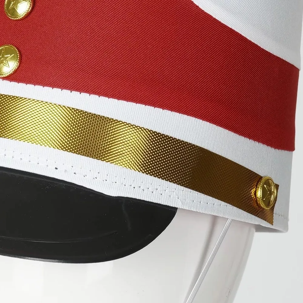 Stylish Drummer Hat Striped Marching Band Drum Band Hat Guard Parade Cap Party Carnival Cosplay