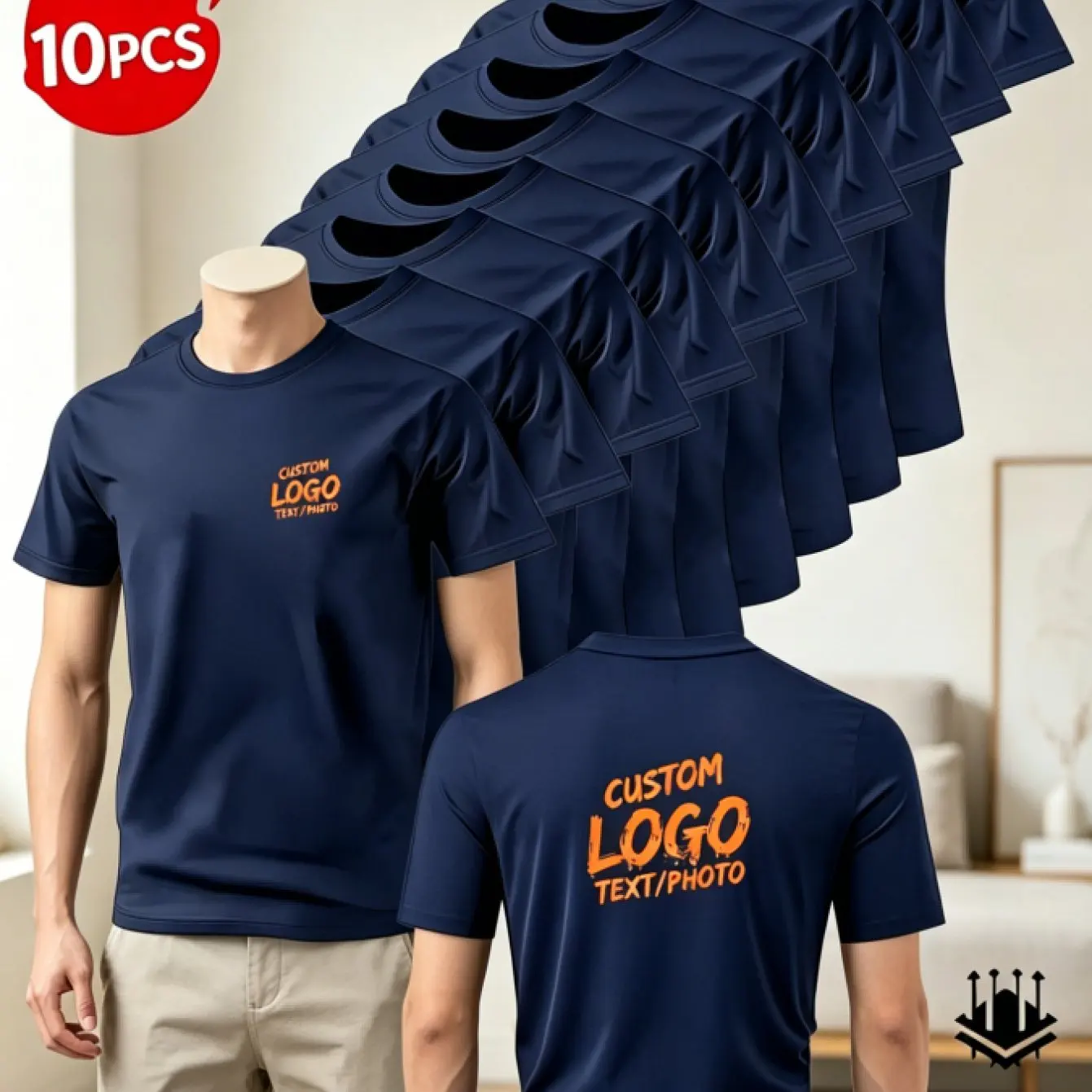 10-Piece Custom T-Shirts Suitable for Both Men and Women, Quick-Drying and Breathable Short-Sleeved Shirts, with Your Personaliz