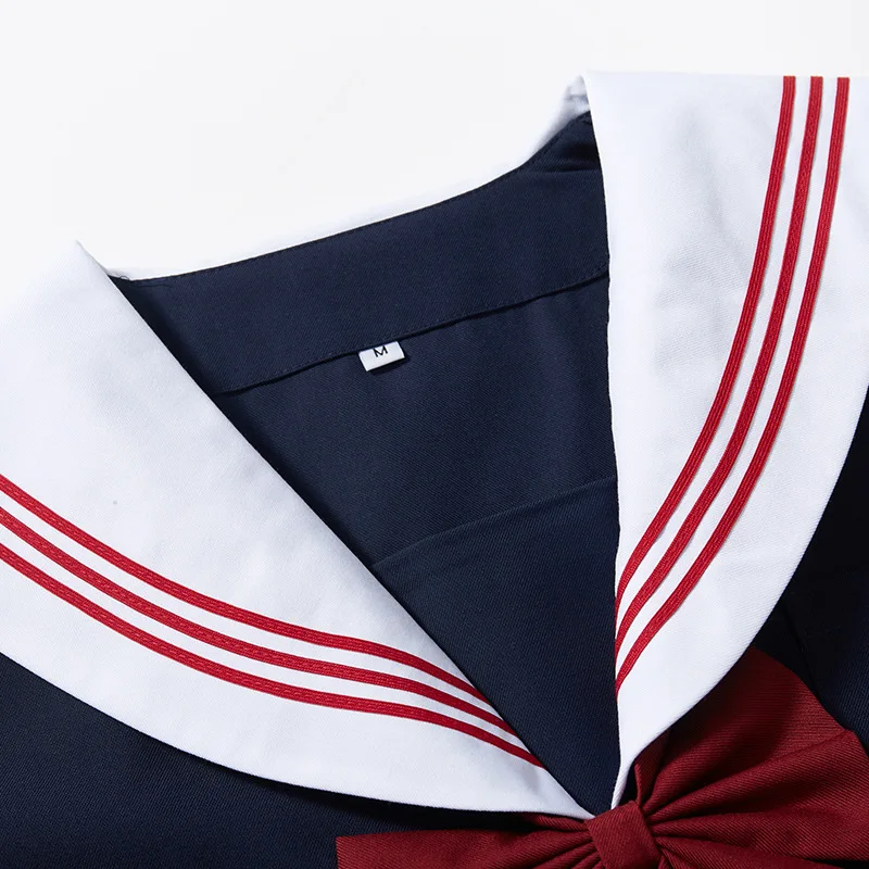 Traje de marinero marino básico para mujer, uniforme escolar japonés, Seifuku, disfraz de Anime para estudiante, conjunto de Falda plisada JK Sexy