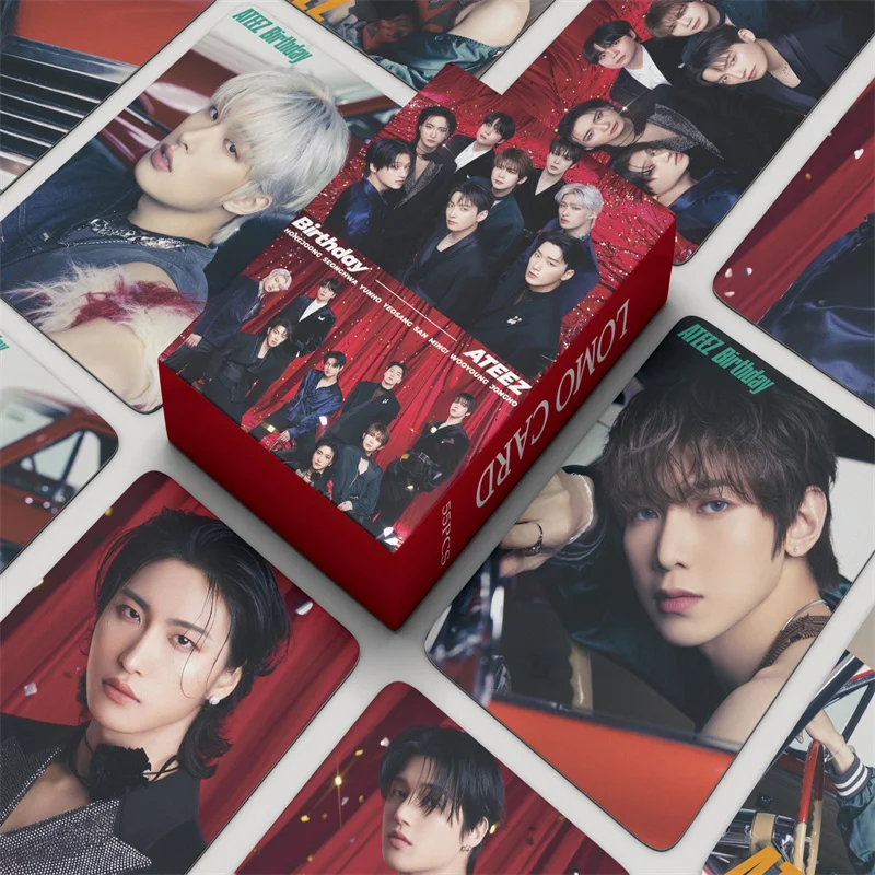 Imagem -02 - Ateez Idol Boy hd Impresso Photocards Novo Álbum Presentes de Aniversário Seonghwa Hongjoong Yunho Jongho Yeosang Cartões Lomo para Fãs 55 Peças por Conjunto