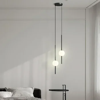 Nordique Simple boule de verre pendentif lumières salle à manger chambre décor lampe suspendue Restaurant Bar Suspension lustres éclairage