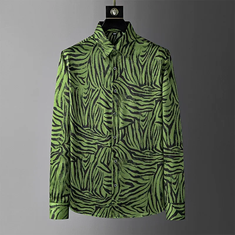 

Мужские полосатые рубашки с длинным рукавом, осень-зима 2023, приталенного кроя, повседневные, модные, деловые, для торжественных мероприятий и вечеринок.