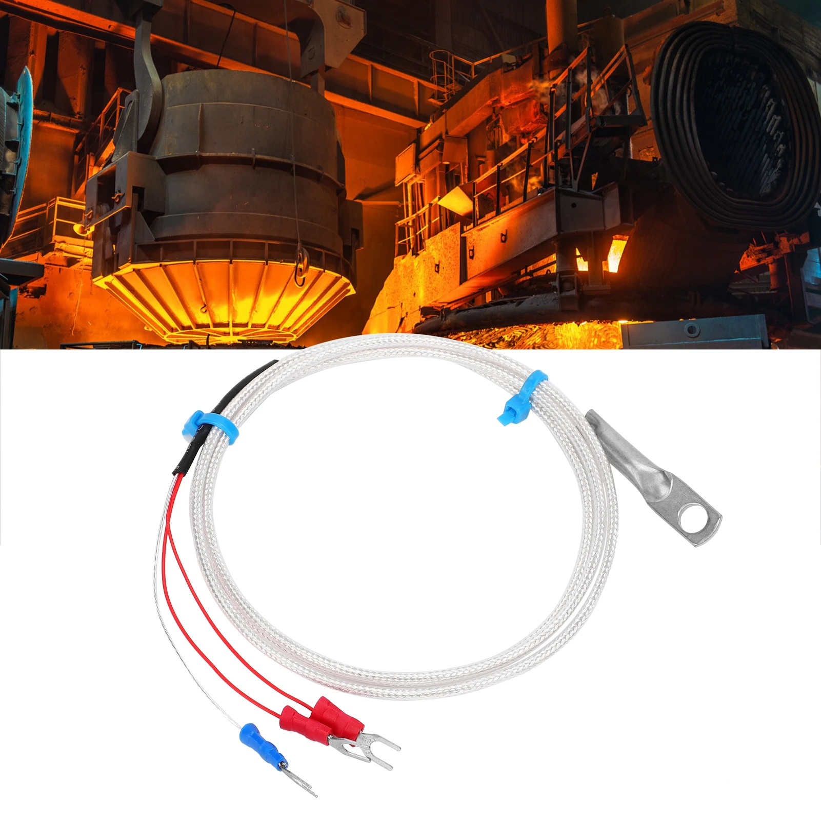 Temperature Sensor Probe PT100 Thermistor Temperature Measuring Probe Round Hole Patch Type Thermistor Temperature Sensor