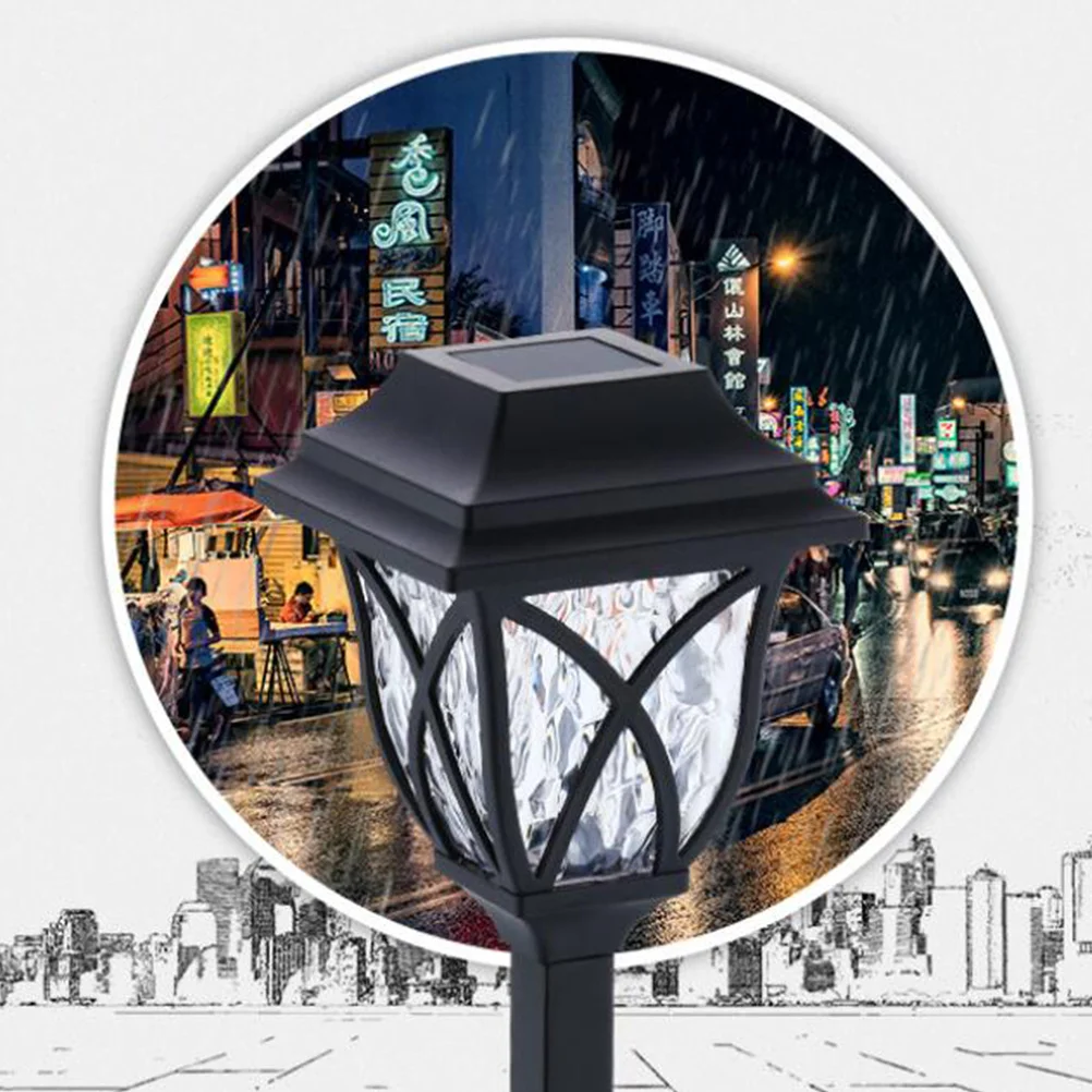 

4 Pcs LED Floor Lamp Solar Yard Lights Outdoor Walkway Power for Outdoors Garden Powered Ground Lawn Highlight