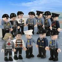 12pcs Sets City Police MOC Military 4.5cm People SWAT Building Blocks Figures Soldier Bricks Mini Toys for Boys Gift Toys