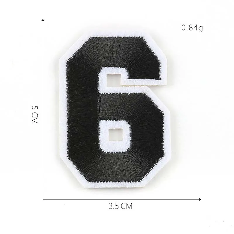 10 Stück/0~9 Nummer Stoff-Applikation Stickerei Aufbügel-Patch – Detail 7
