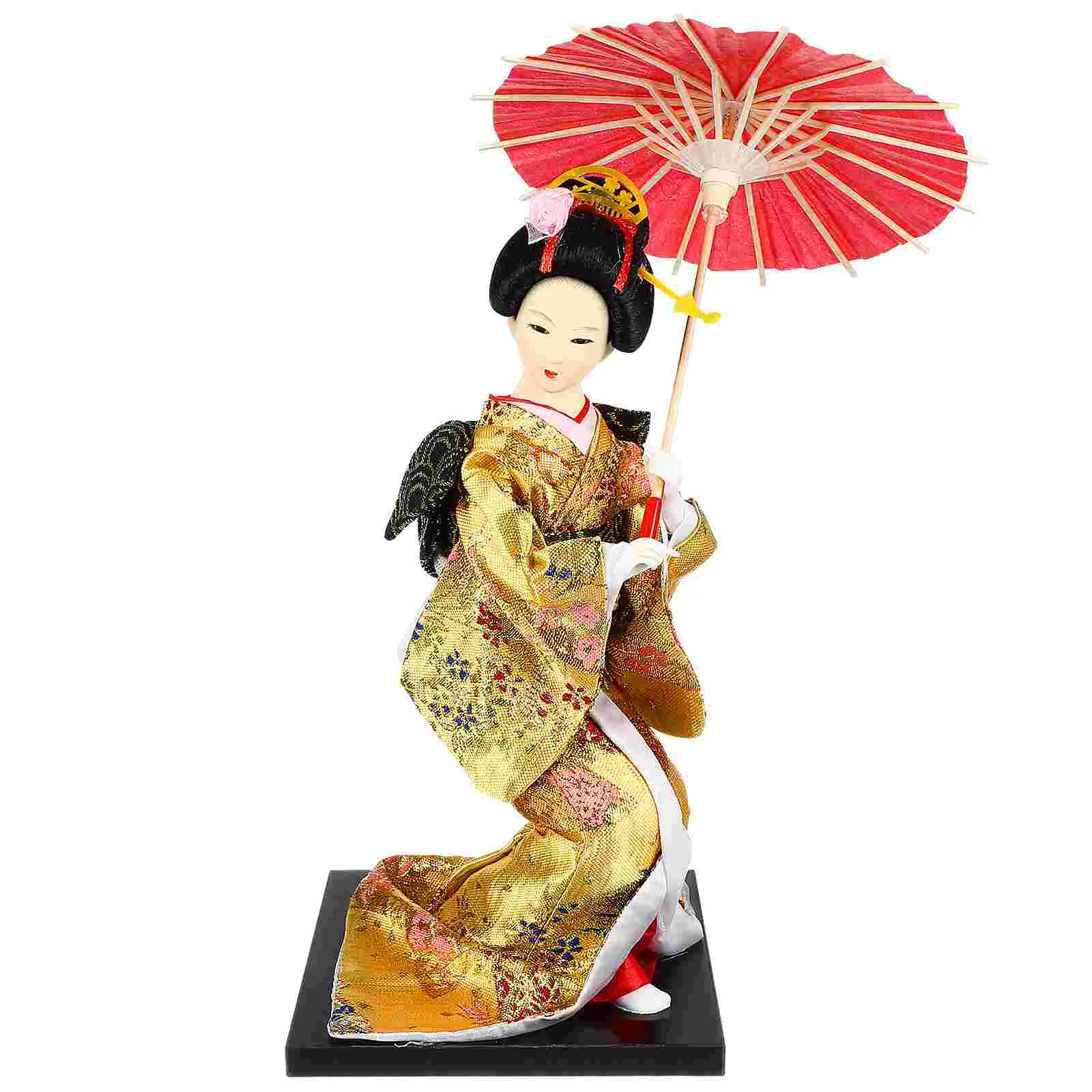 

Girl Toy Japanese Geisha Ornaments Humanoid Outdoor Desktop Decor Craft Kabuki Yellow Home Decoration Miss