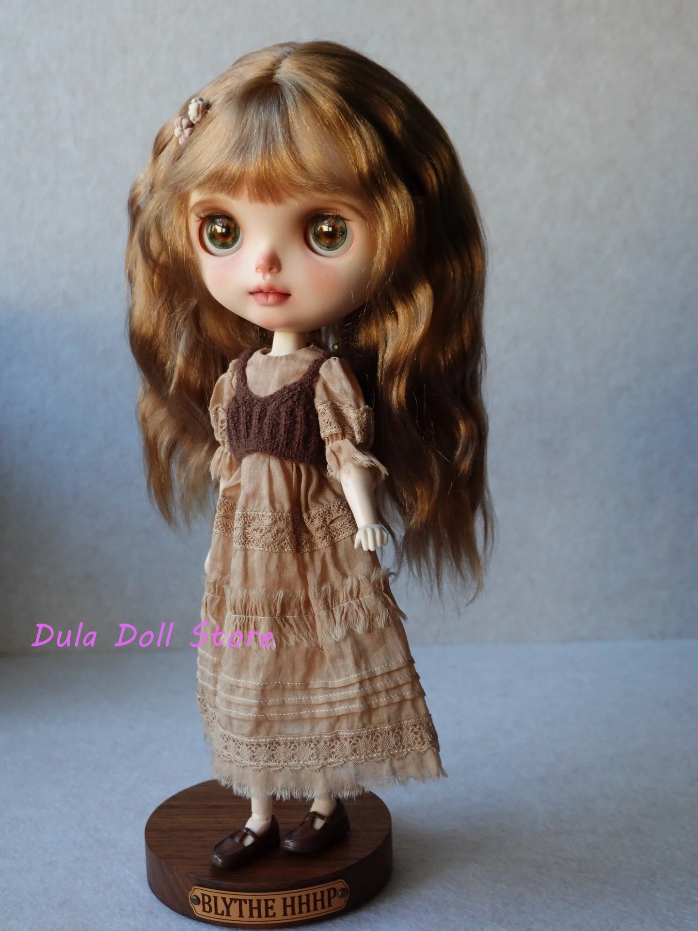 

Dula Doll Clothes Cashmere knitted vest, tea dyed Dress suit Blythe Landoudou Landazz ob24 ob22 1/6 Doll