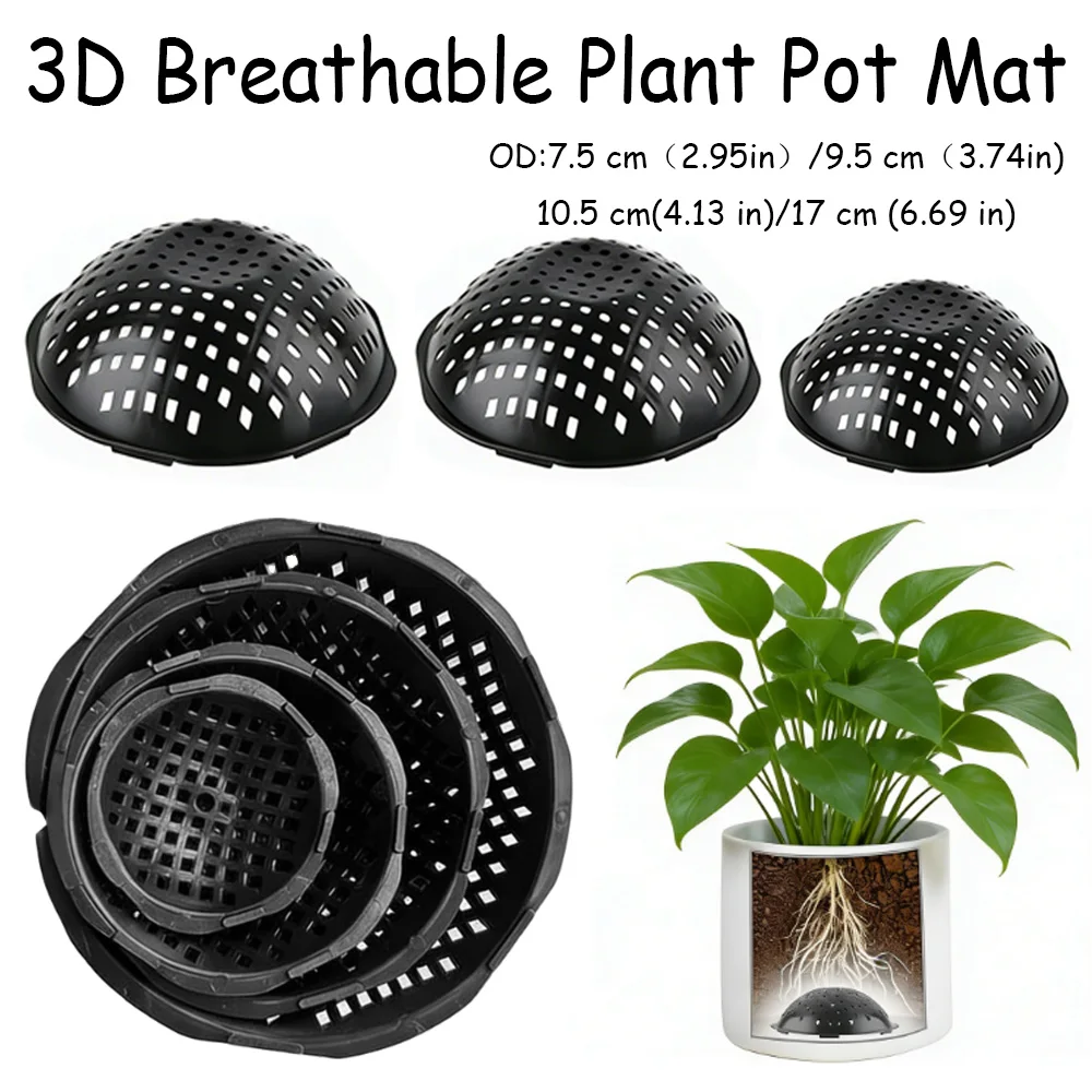 5Pcs Breathable Flower Pot Mesh Pads, Leakproof Bottom Grid Mats for Bonsai, Reusable Garden Drainage Accessories