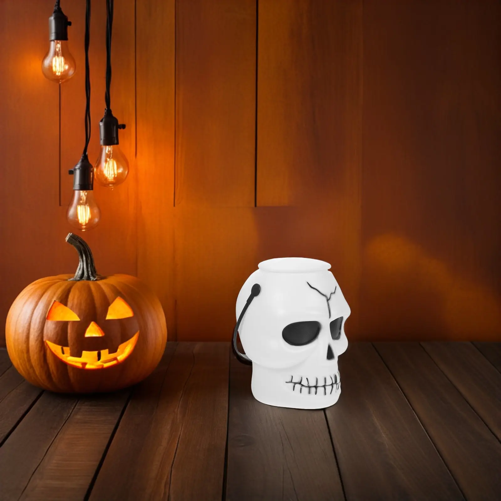 

2 шт. пластиковых контейнеров для конфет в форме черепа с крышкой и удобной ручкой для декора на вечеринках в честь Хэллоуина