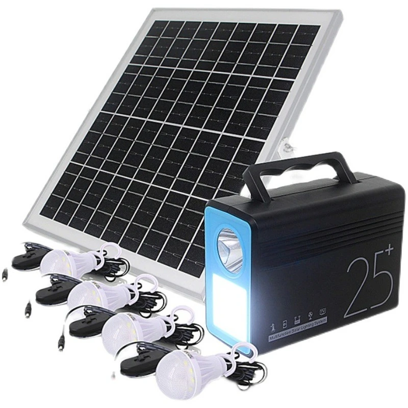 

Solar generator system panel socket household outdoor light mobile phone charging breeding multi-function power storage