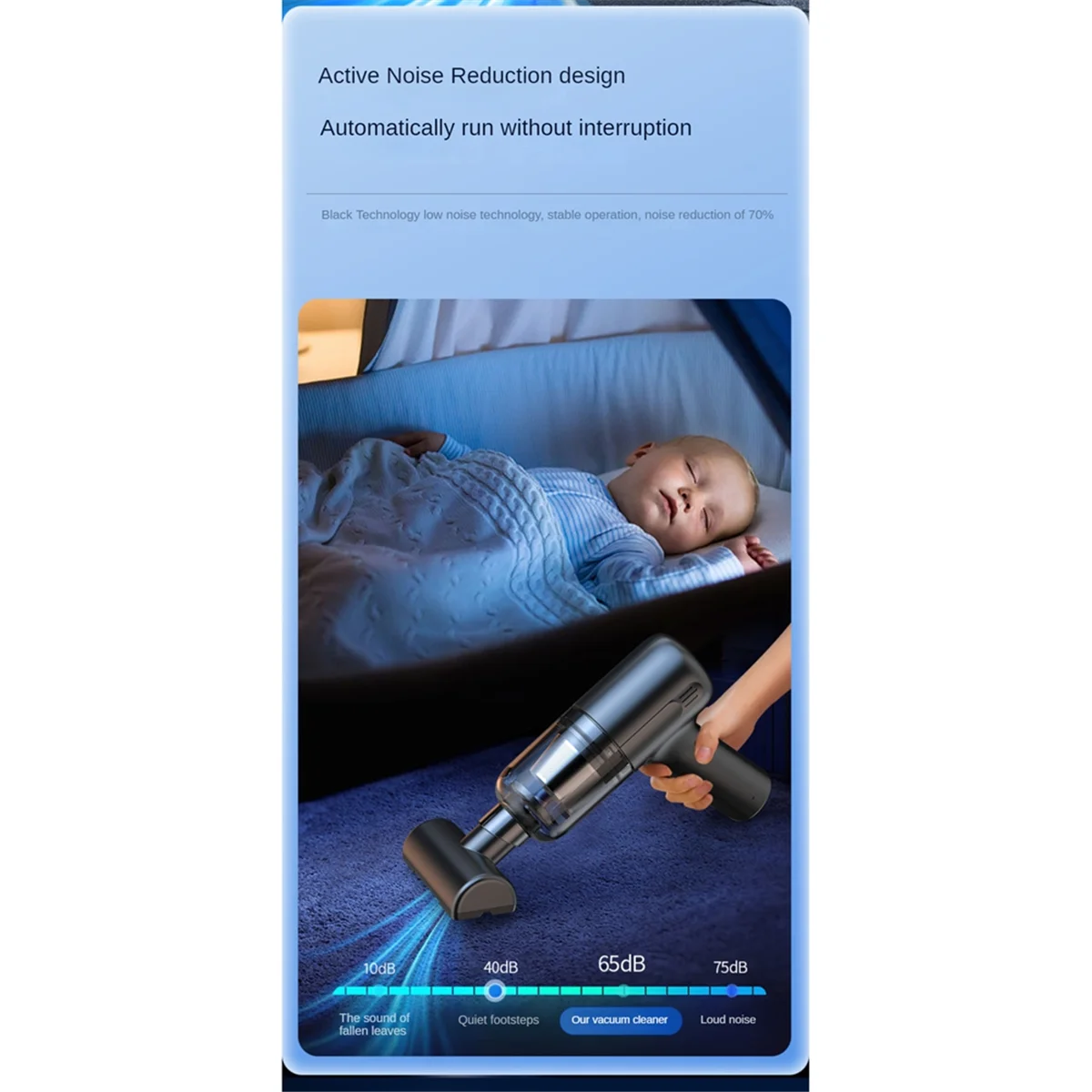 เครื่องดูดฝุ่นในรถยนต์ Cordless10000PA เครื่องดูดฝุ่นขนาดเล็กแบบมือถือกำลังสูงชาร์จได้แบบพกพา